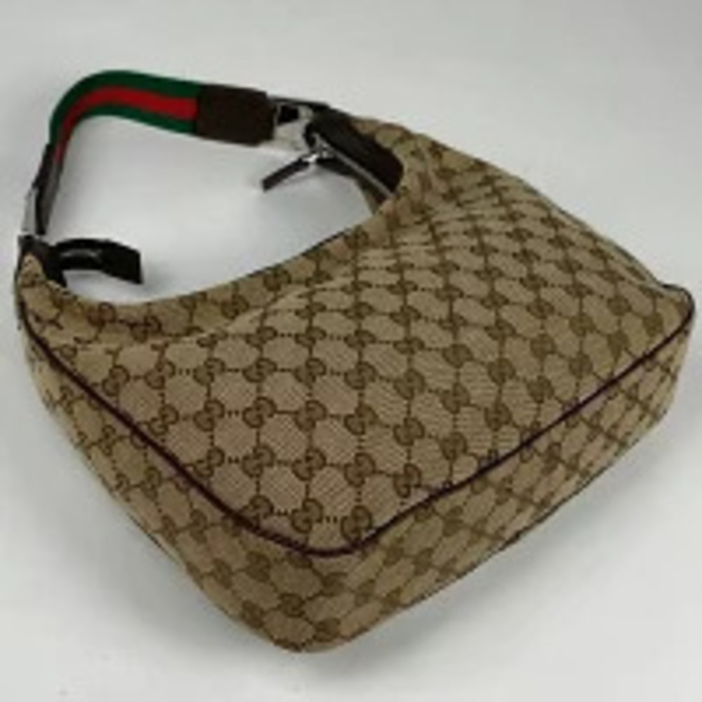 Gucci brown Sherry canvas Hobo shoulder GG bag web Brown
